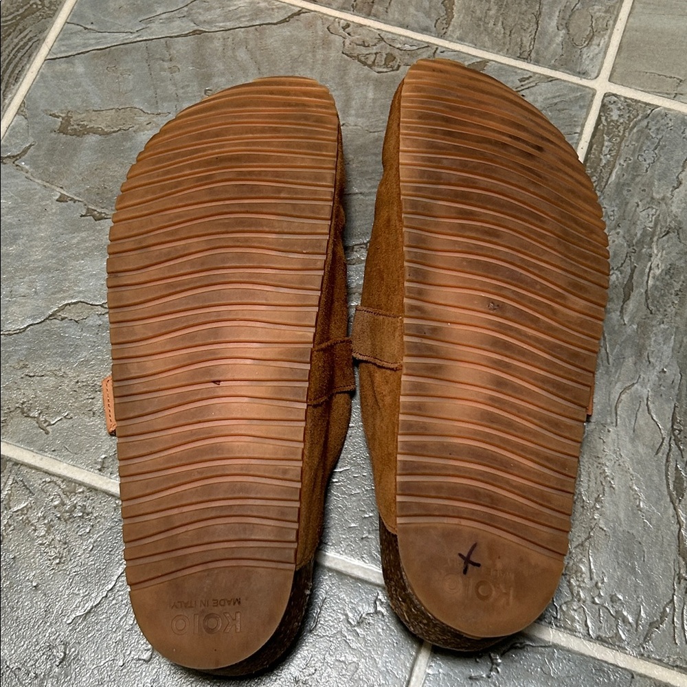 Koio Salerno suede clog Made in Italy sand tan brown EU 45 men US 12 birk style - Picture 6 of 9